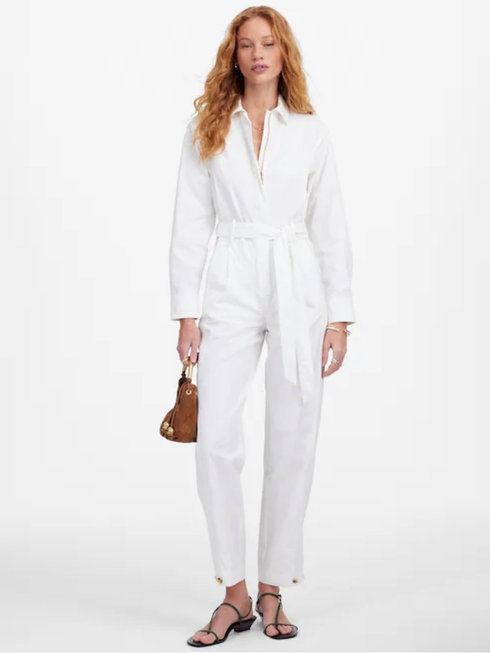 Madewell Utility Coverall Straight-Leg Jumpsuit - White